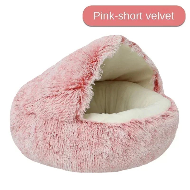 Plush Pet Cat Bed Round Cushion House