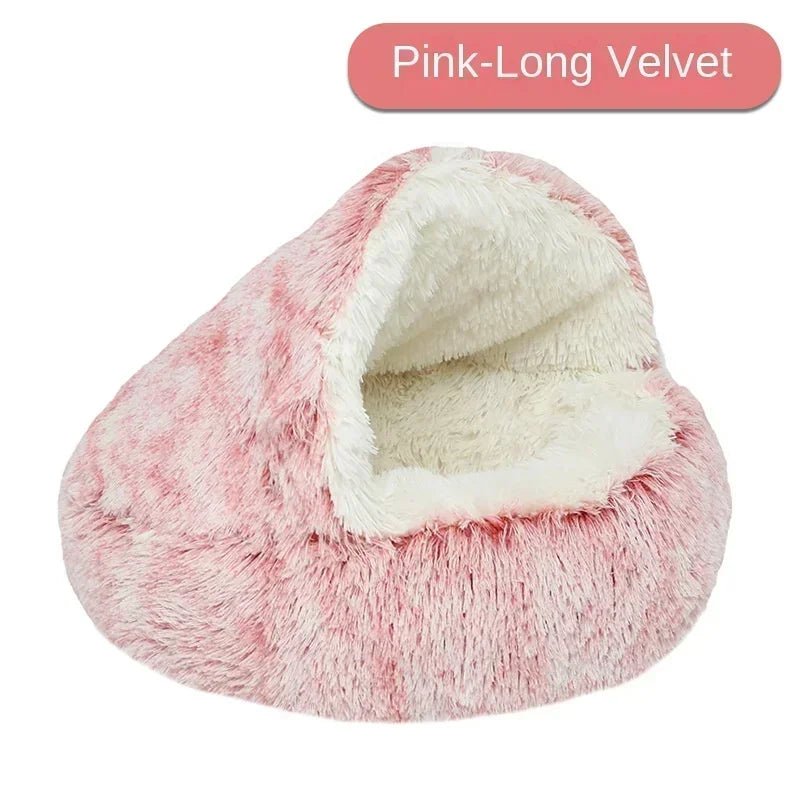 Plush Pet Cat Bed Round Cushion House