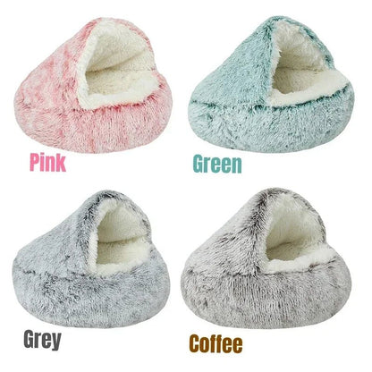 Plush Pet Cat Bed Round Cushion House